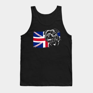 Staffordshire Bull Terrier Mom Dad Union Jack Flag patriotic dog Tank Top